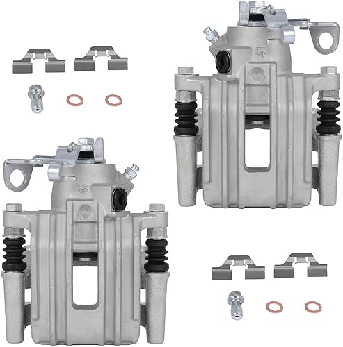 SCITOO 19B2575 19B2574 Ensamblaje de pinzas de freno de disco trasero izquierdo y derecho con soporte para Audi para TT Quattro 2000-2006, para