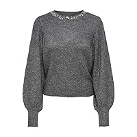 ONLY Maglione da Donna ONLELSA, Melange Grigio Medio