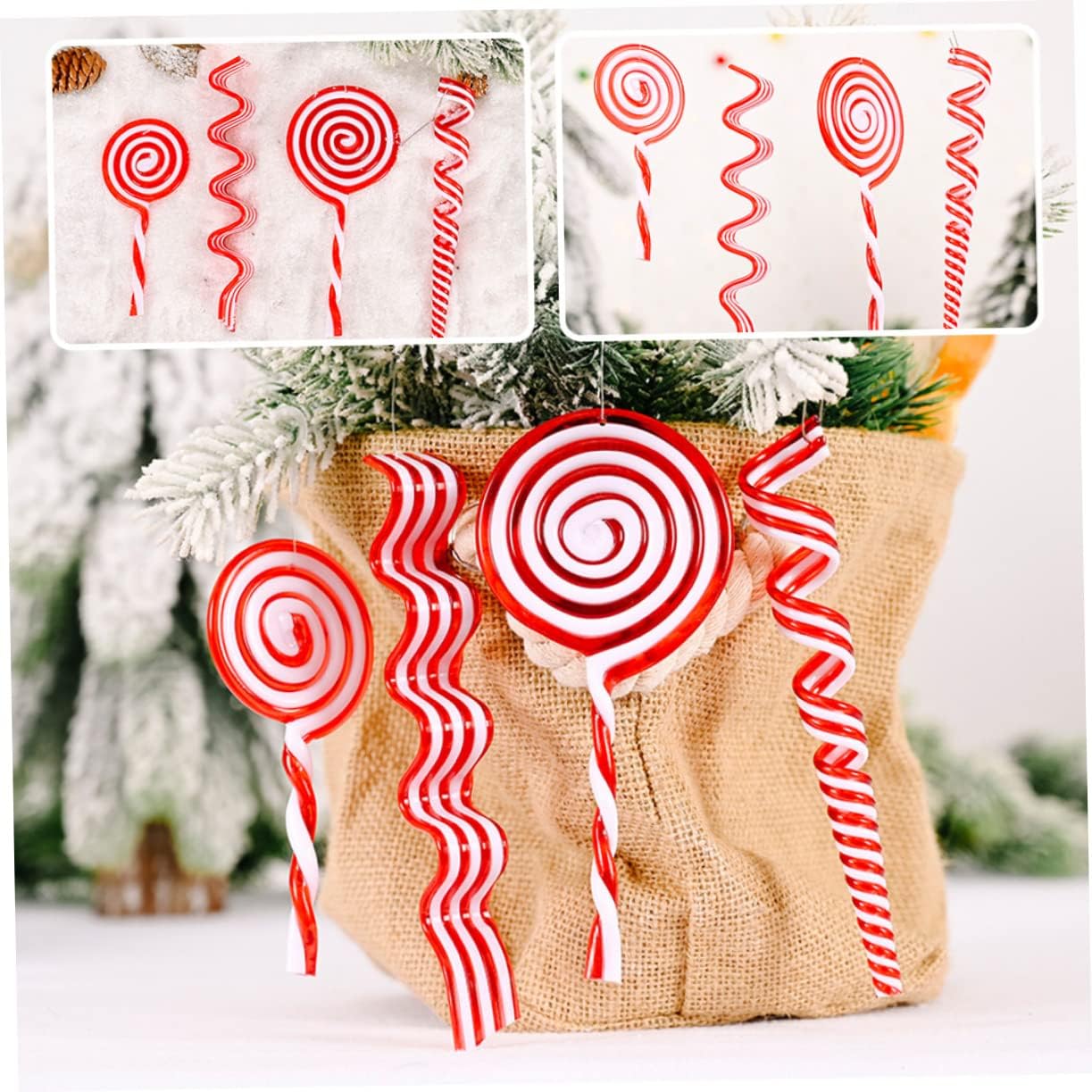 Pcs Lollipop Pendant Xmas Hanging Christmas Lollipop Ornament Christmas Tree Hanging Decor Christmas Peppermint Decorations Xmas Tree Ornaments Xmas Decors Candy Plastic Hanger