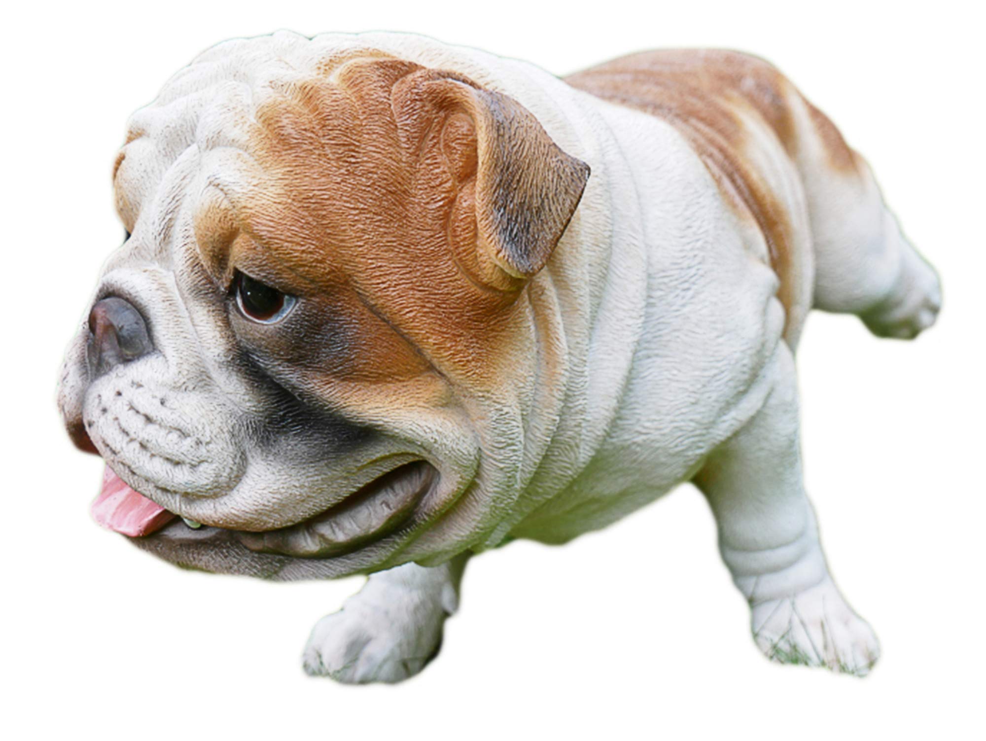 Daisy Bumbles Bulldog Cocking Hind Leg, Garden Ornaments - Home Decorations, Resin Art, Hand Finished, Animal Figure, Stature, Sculpture