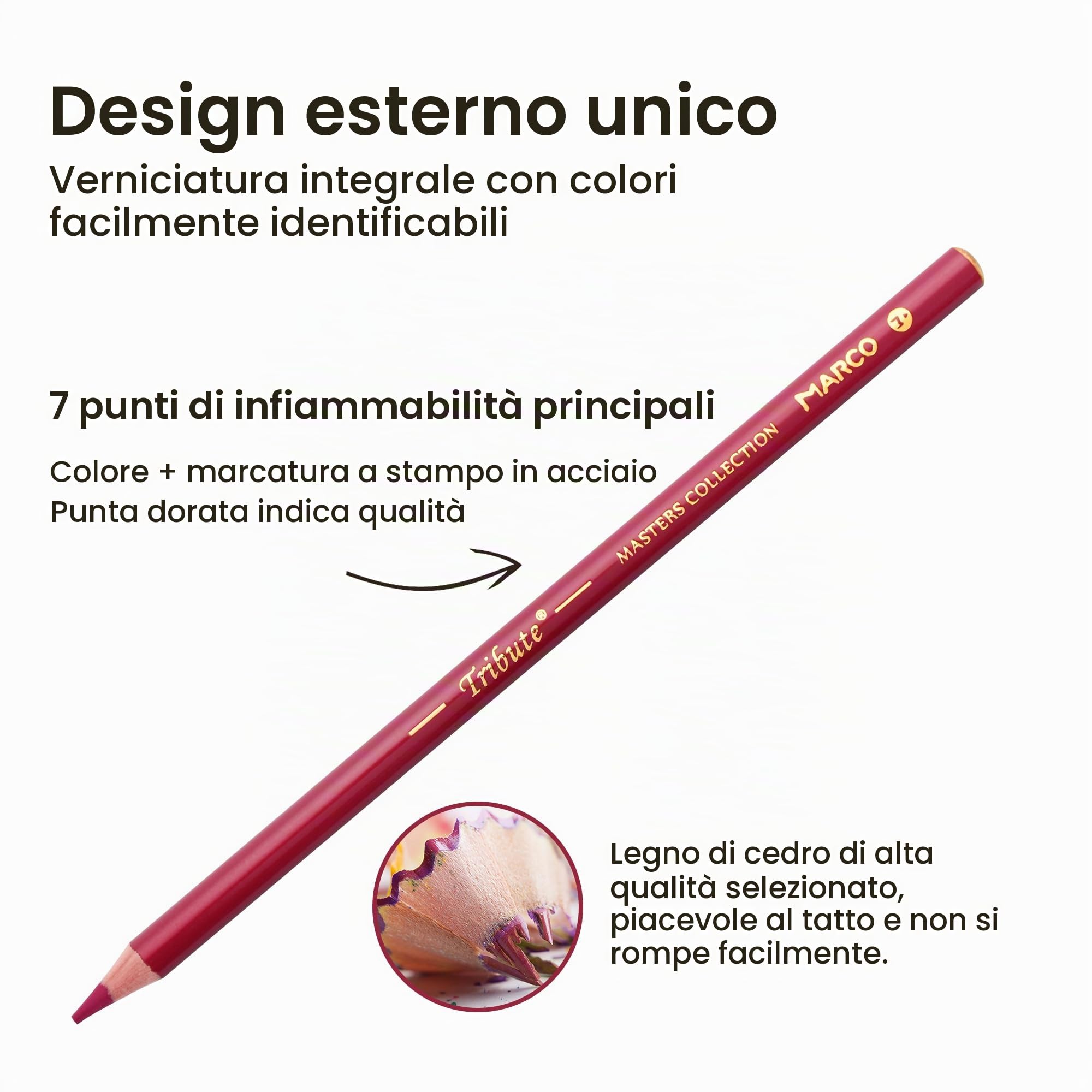 MARCO - Matite a Olio per Pittura per Adulti, Set di 120 Colori, Matite in Legno in Scatola d'Acciaio, Adatte per Appassionati d'Arte e Pittori Professionisti