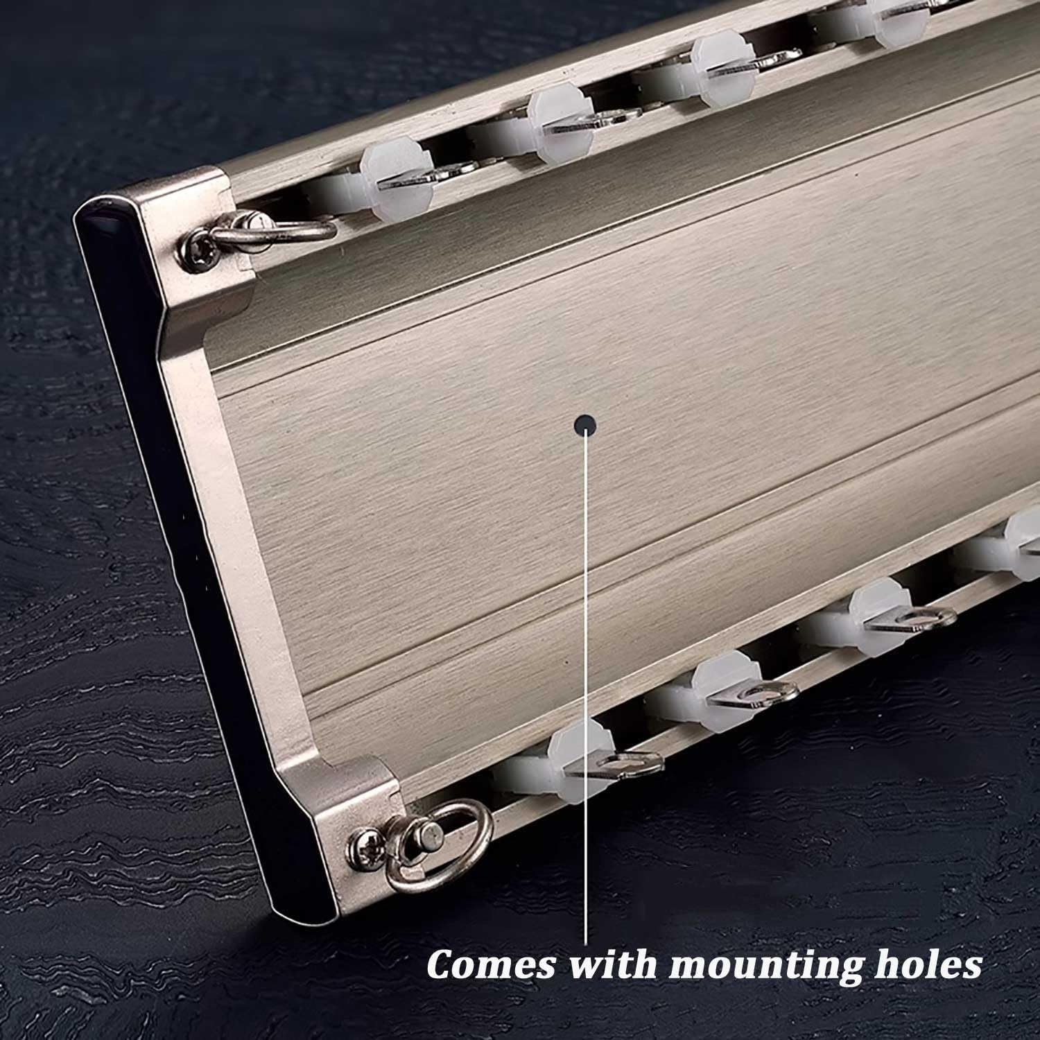 One-Piece Double Track Ceiling Curtain Track - Silent Pulley Room Divider for Privacy in Living Room, Bedroom, or Hospital - Gold Finish, 1m (3.3ft)