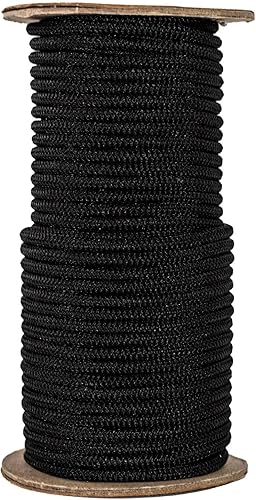 Miniatura 2 de Cuerda de choque (0.12 pulgadas - 0.5 pulgadas) con agarre de diamante  SGT Knots  cuerda elástica negra  reemplazo 100%, elástica, absorción de