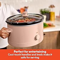 Vista 6 de bella Olla de cocción lenta manual de 6.0 cuartos de galón, revestimiento antiadherente de cerámica, 3 ajustes de temperatura, olla de gres apta