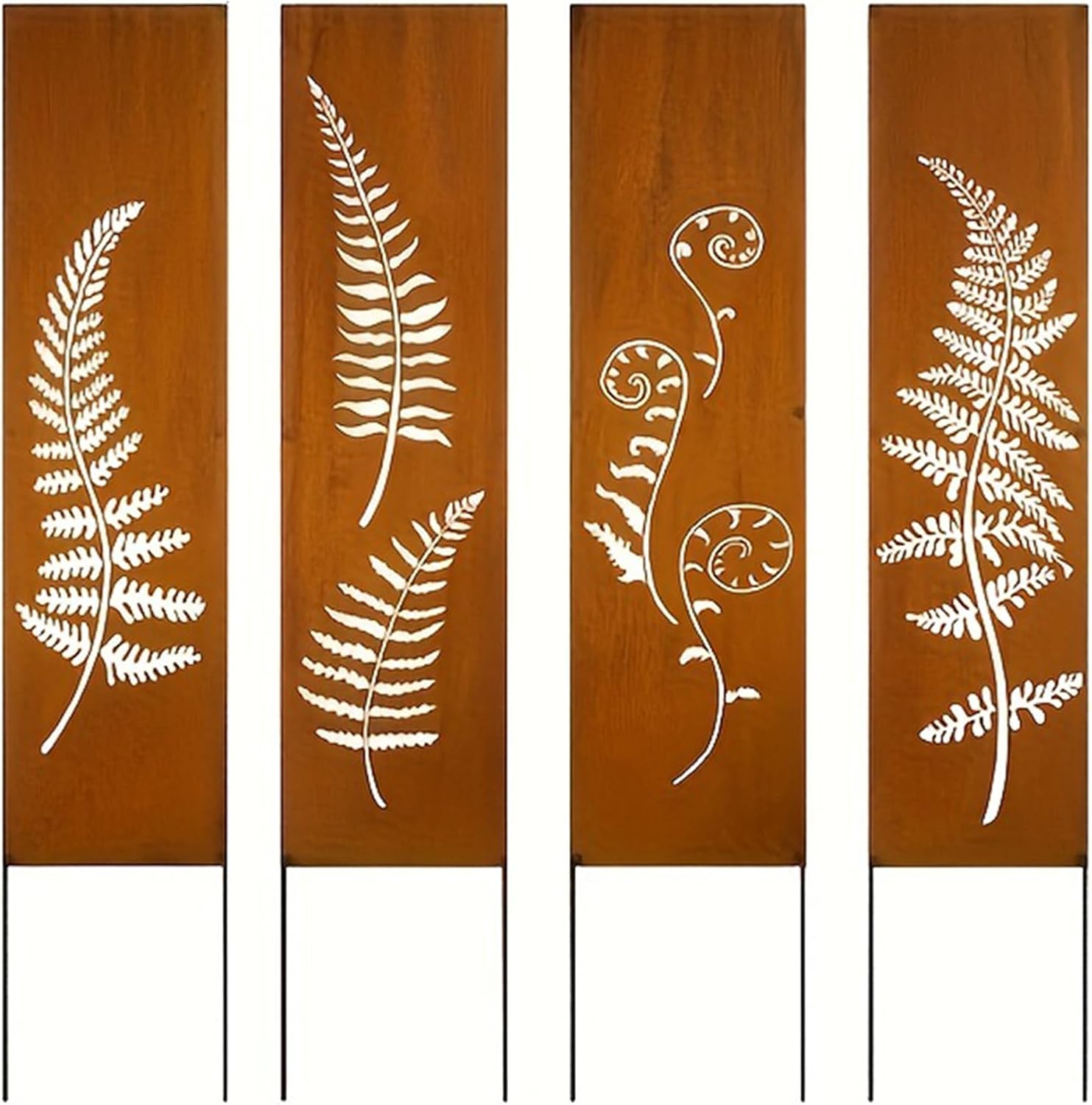 4pcs Privacy Screen Outdoor Decorative Panels Planter Wall Metal Fence Panels Modern Privacy Screen Fence Free Standing(A)