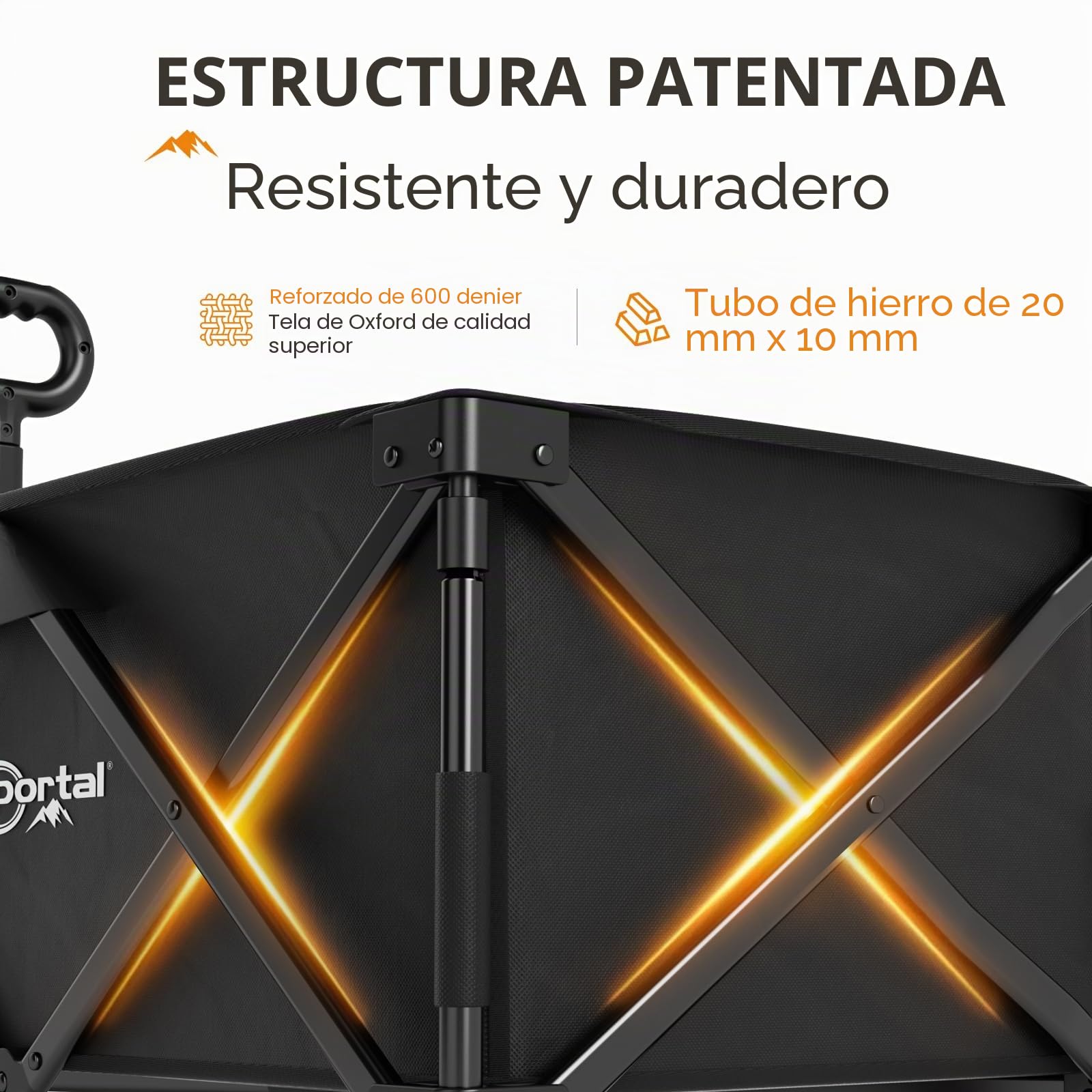 Portal Carro de Playa para Arena, Todo Terreno, Ruedas Grandes, para Festivales, Camping, Carrito de Playa, Plegable, Carrito de jardín, con Ruedas, soporta 102 kg, Resistente y Plegable