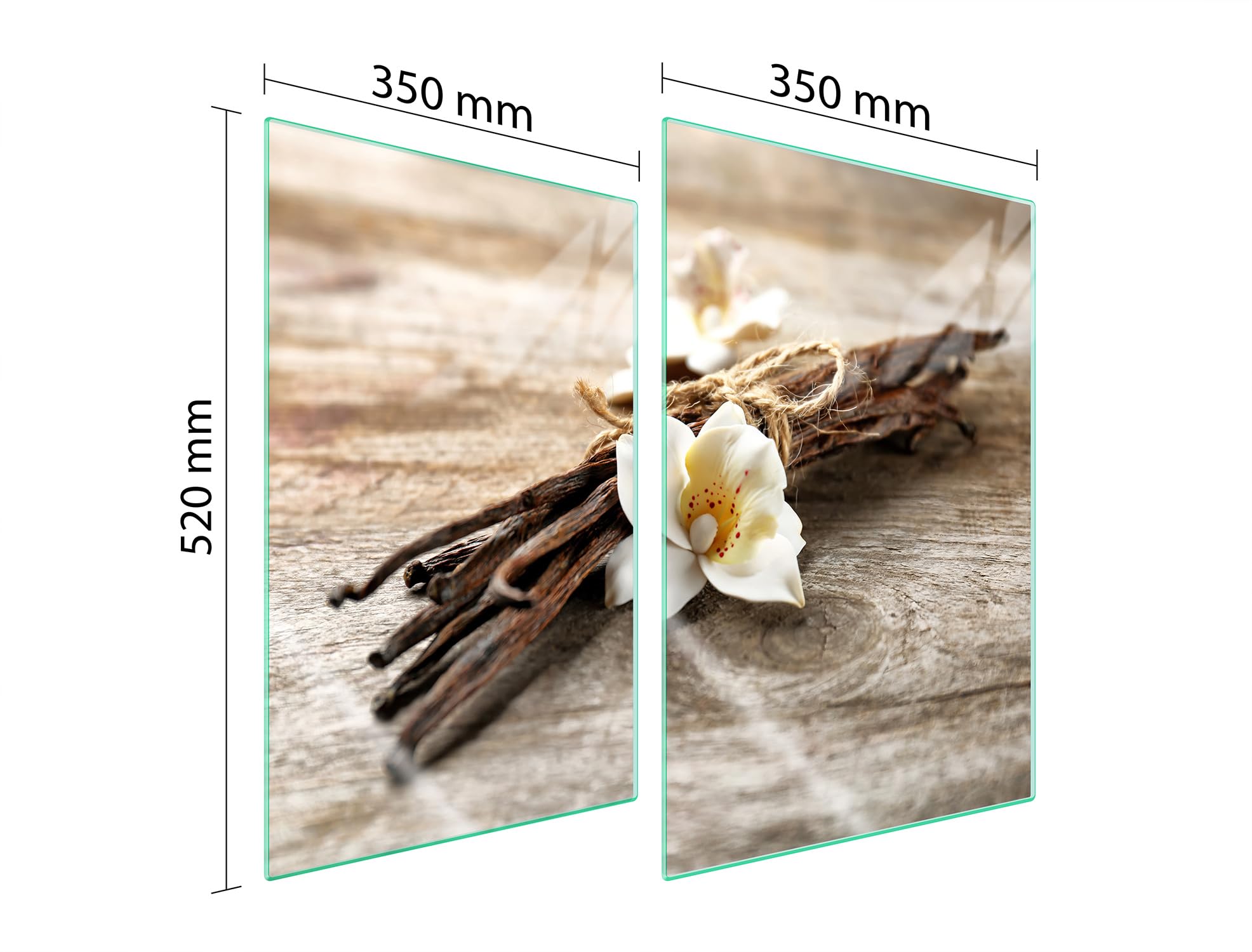 TMK ArtDeko Plaque de protection universelle pour plaque de cuisson 2 x 35 x 52 cm 2 pieces Protection contre les éclaboussures Planche a découper en verre trempé Décoration, Vanille
