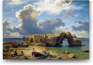 August Leu - Baie Marina Piccola Tablosu - 125x80cm