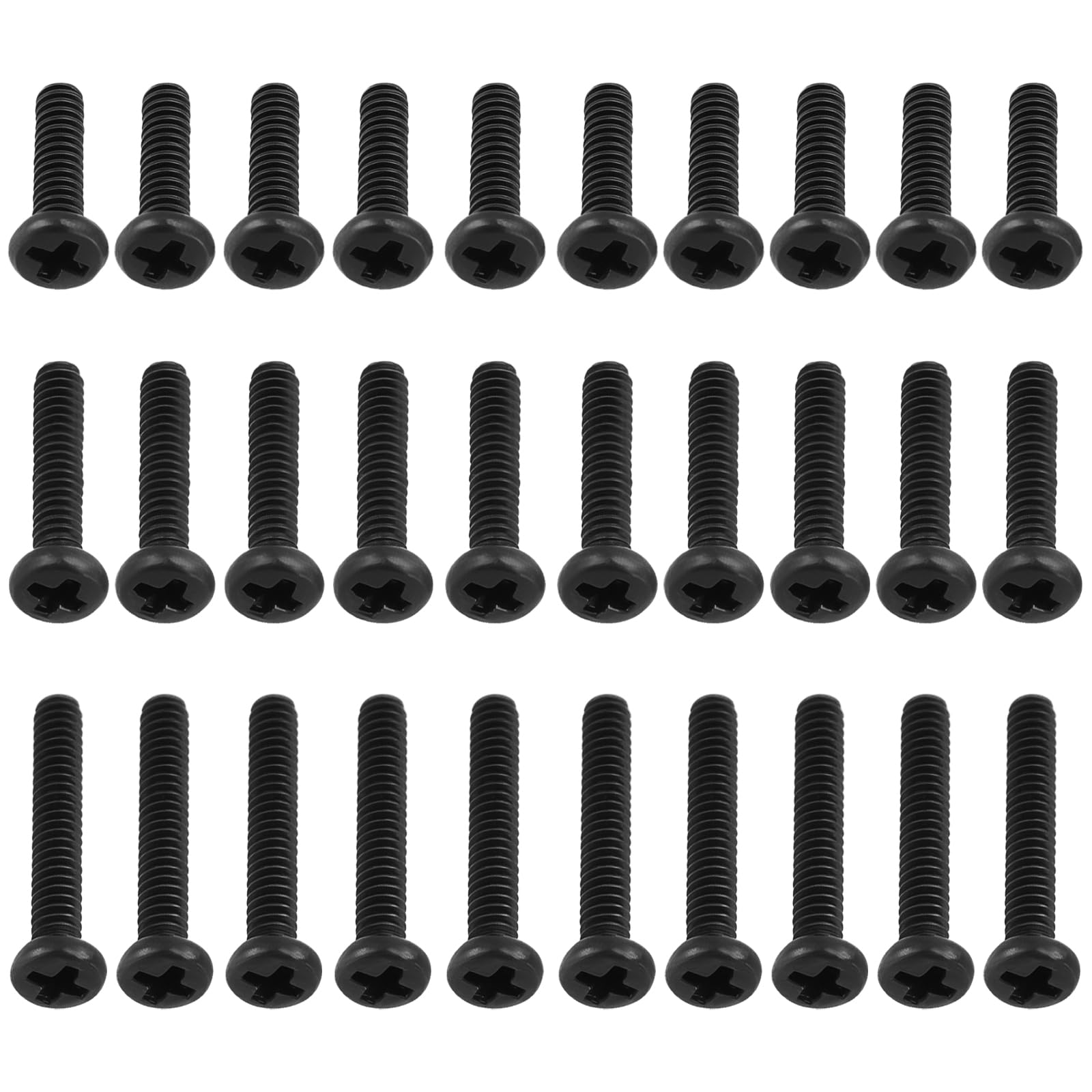 Lot de 30 vis de fixation cruciformes à tête ronde M1,6 x 6 mm M1,6 x 8 mm M1,6 x 10 mm Compatible avec Bachmann 44 45 47 37 55 57 66 70 Noir