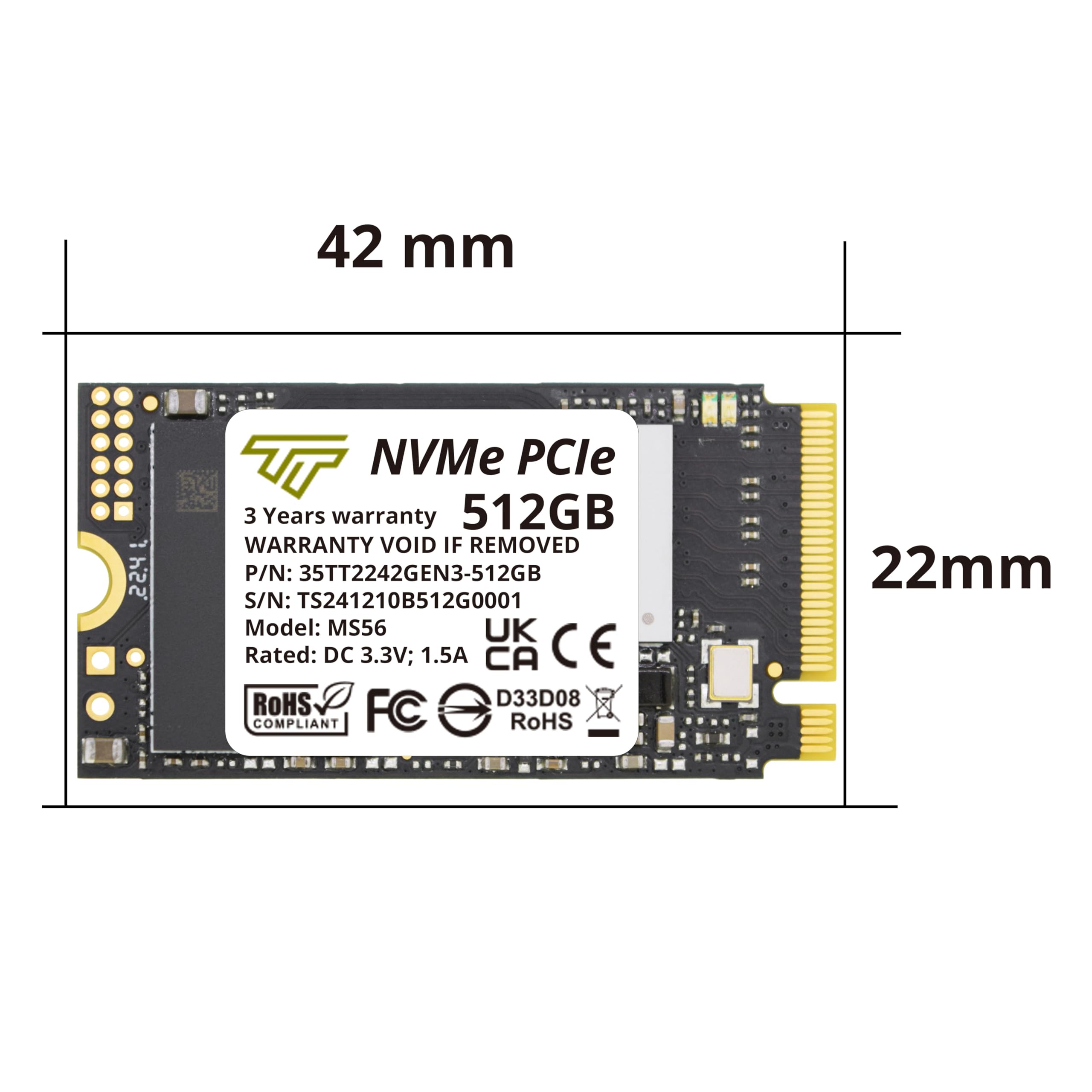 Amazon.com: Timetec 512GB M.2 2242 SSD NVMe PCIe Gen3x4 3D NAND