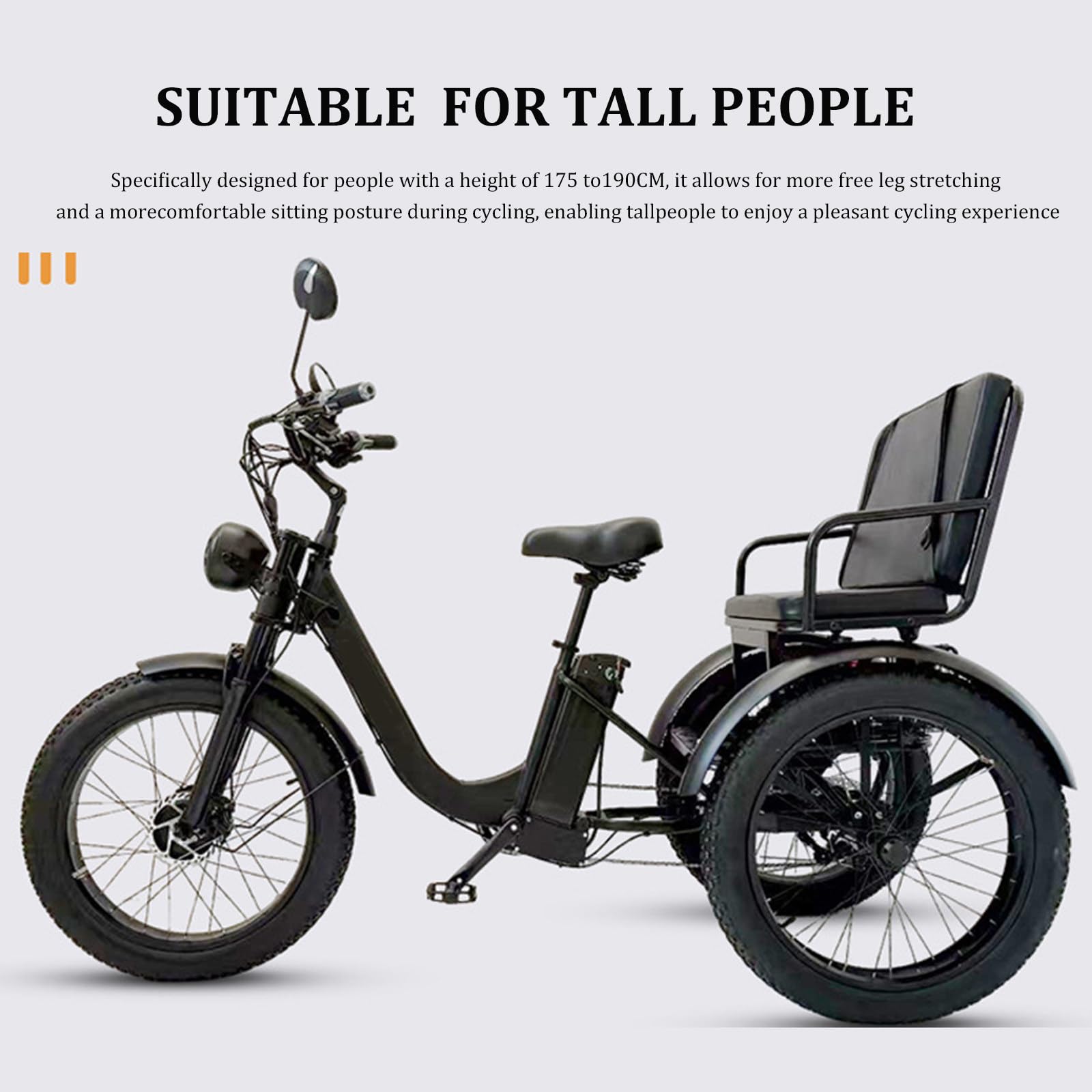 Tricycle électrique 7 Vitesses Pour Adultes,Vtt électrique à Gros Pneus 24" X 4.0 48 V 18 Ah,écran Lcd,Freins à Disque Doubles Et Phare LED,Pour Les Déplacements Quotidiens Et Le Shopping. Green
