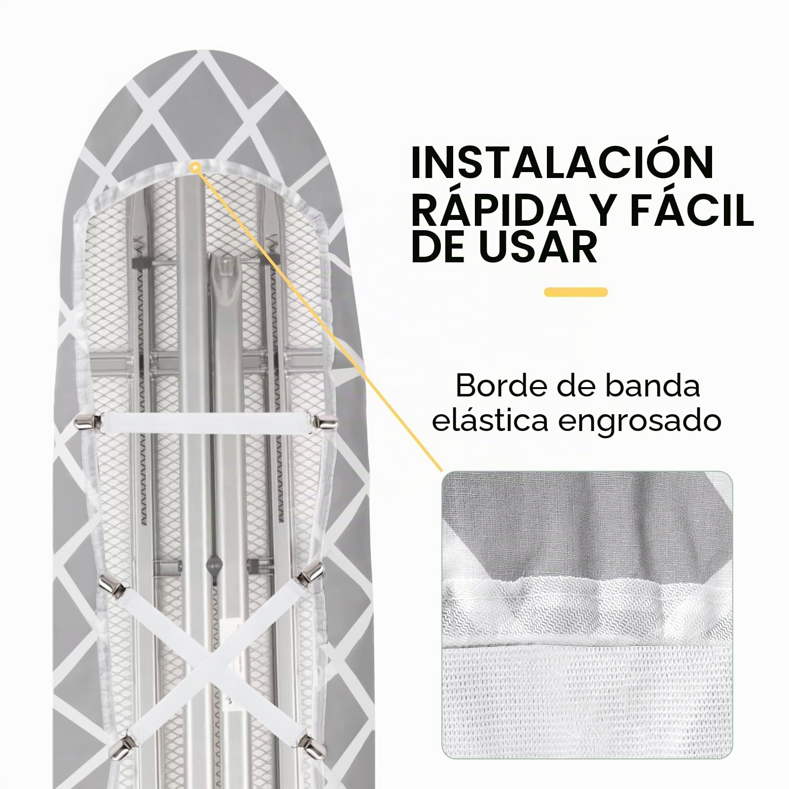 Funda Tabla Planchar, 100% Algodón Engrosado, Funda Para Tabla De Planchar Turbo De Tres Capas, Adecuada Para Tabla De Planchar De 110-125 * 30-42 Cm Con Paño De Planchar