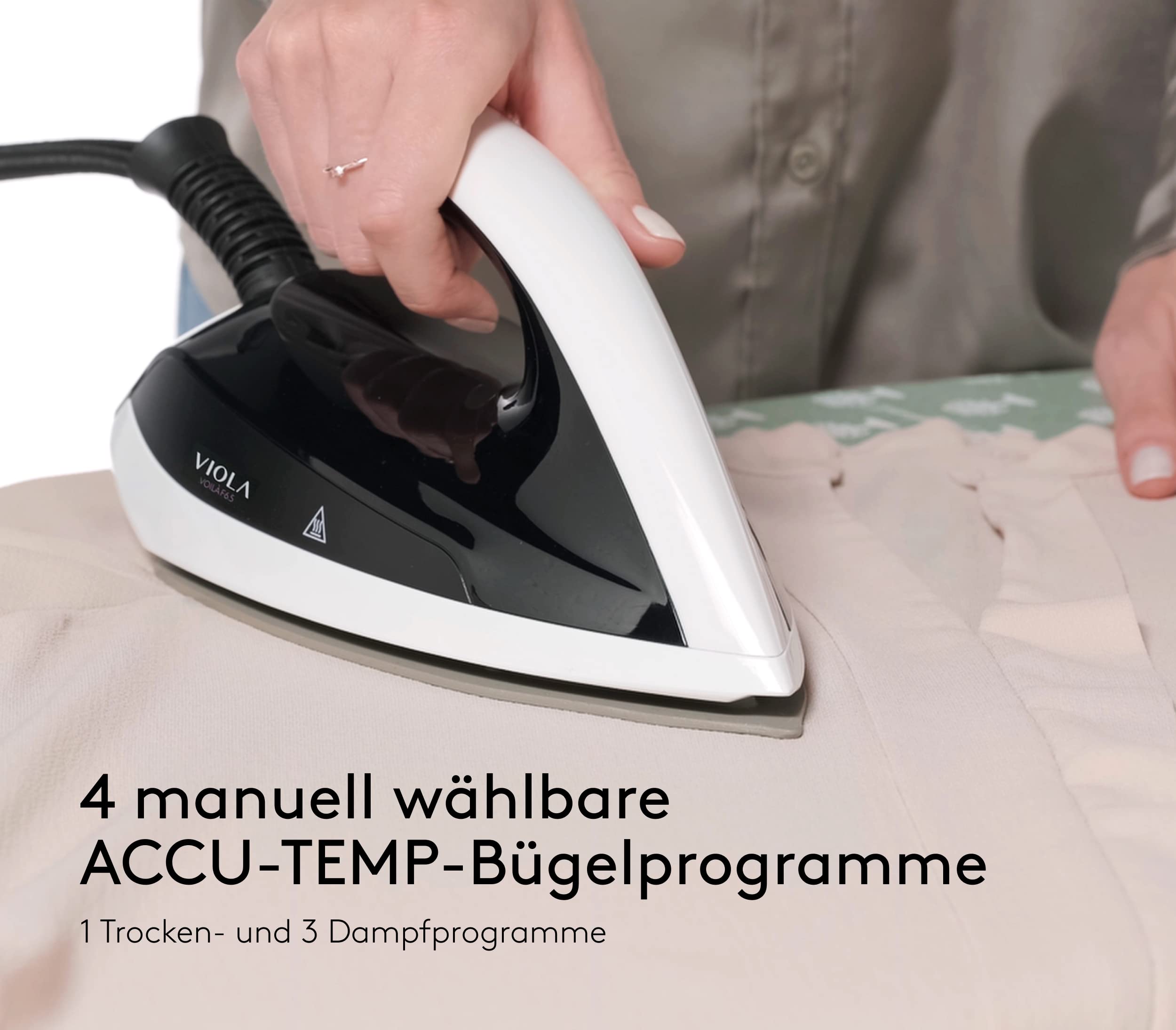 VIOLA Voilà Dampfbügelstation, 6,5 Bar, Display Touch Screen, 1,7-Liter-Wasserbehälter, Kontinuierlicher, Schwarz