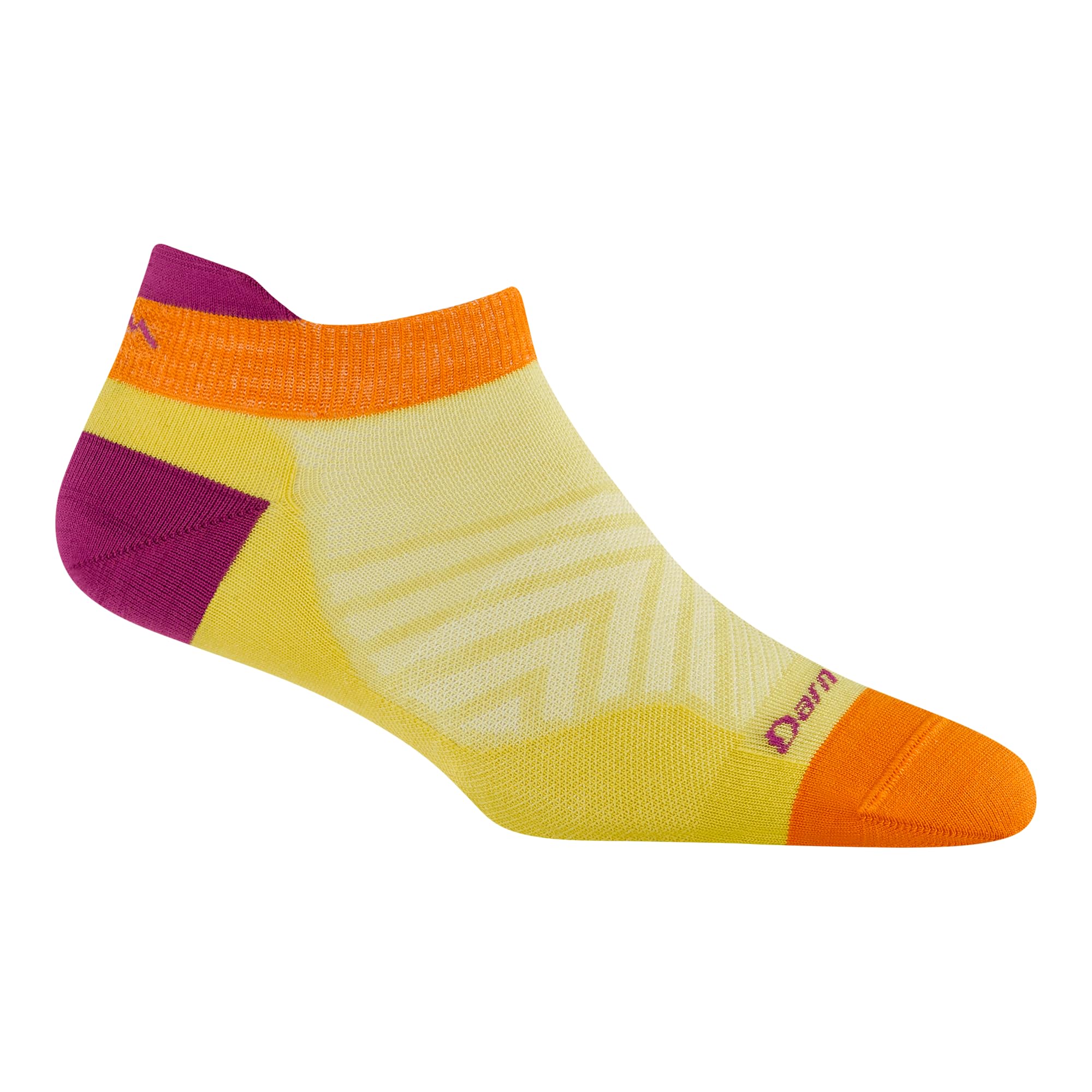 Darn Tough Women's Run No Show Tab Ultra-Lightweight Sock (Style 1043), Citrus, L