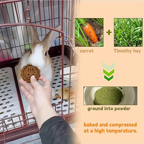 Miniatura 15 de 36 juguetes masticables de conejo, heno natural de Timothy hecho a mano, pasteles molares para conejito, chinchilla, cobaya, conejo enano, mejora