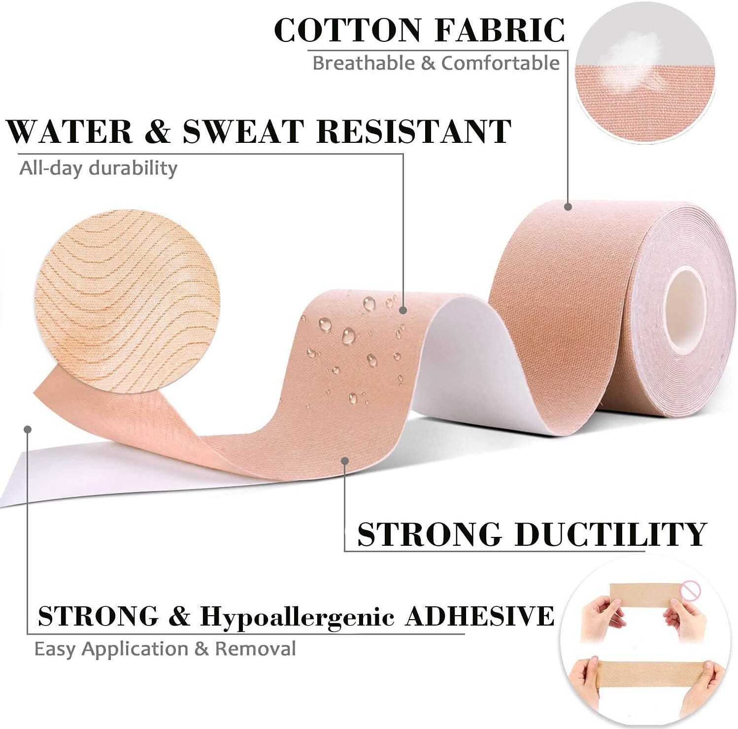 Boob Tape, Breast Lift Tape and Nipple Covers, Push up Tape and Breast Pasties Strapless Bra Tape Chest Support Tape for Large Breasts, Invisible Gaffer Tape Duct Tape Backless Bra Lift Tape Nude : Clothing, Shoes & Jewelry