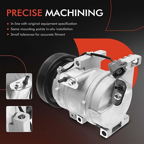 Miniatura 5 de A-Premium Compresor de AC con embrague compatible con Mazda 3 2.3L 2007-2009, 6 2.3L 2006-2007, turboalimentado