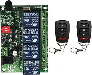 DC12V 24V 4CH 4 CH Wireless RF Remote Control Light Switch 10A Relay Output Radio Receiver Module+Transmitter Garage Doors/lamp (Color : Auburn, Size : 315MHZ_24V)