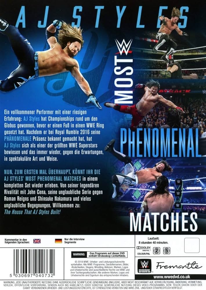 Amazon.co.jp: AJ Styles: Most Phenomenal Matches [Import] : DVD