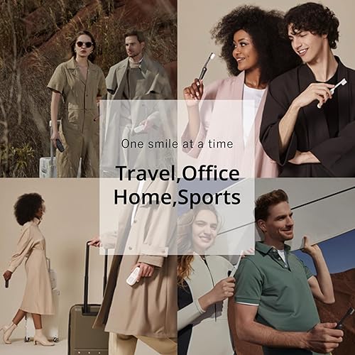 Miniatura 2 de MINIBOX Kit de cepillo de dientes plegable de tamaño de viaje reemplazable construido con funda, cerdas de doble capa, cepillo de dientes portátil