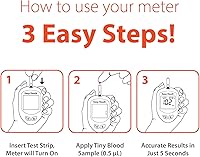 Vista 4 de EasyTouch Sistema de monitoreo de glucosa con 3.3 ft, 10 lancetas giratorias, 1 dispositivo de punción