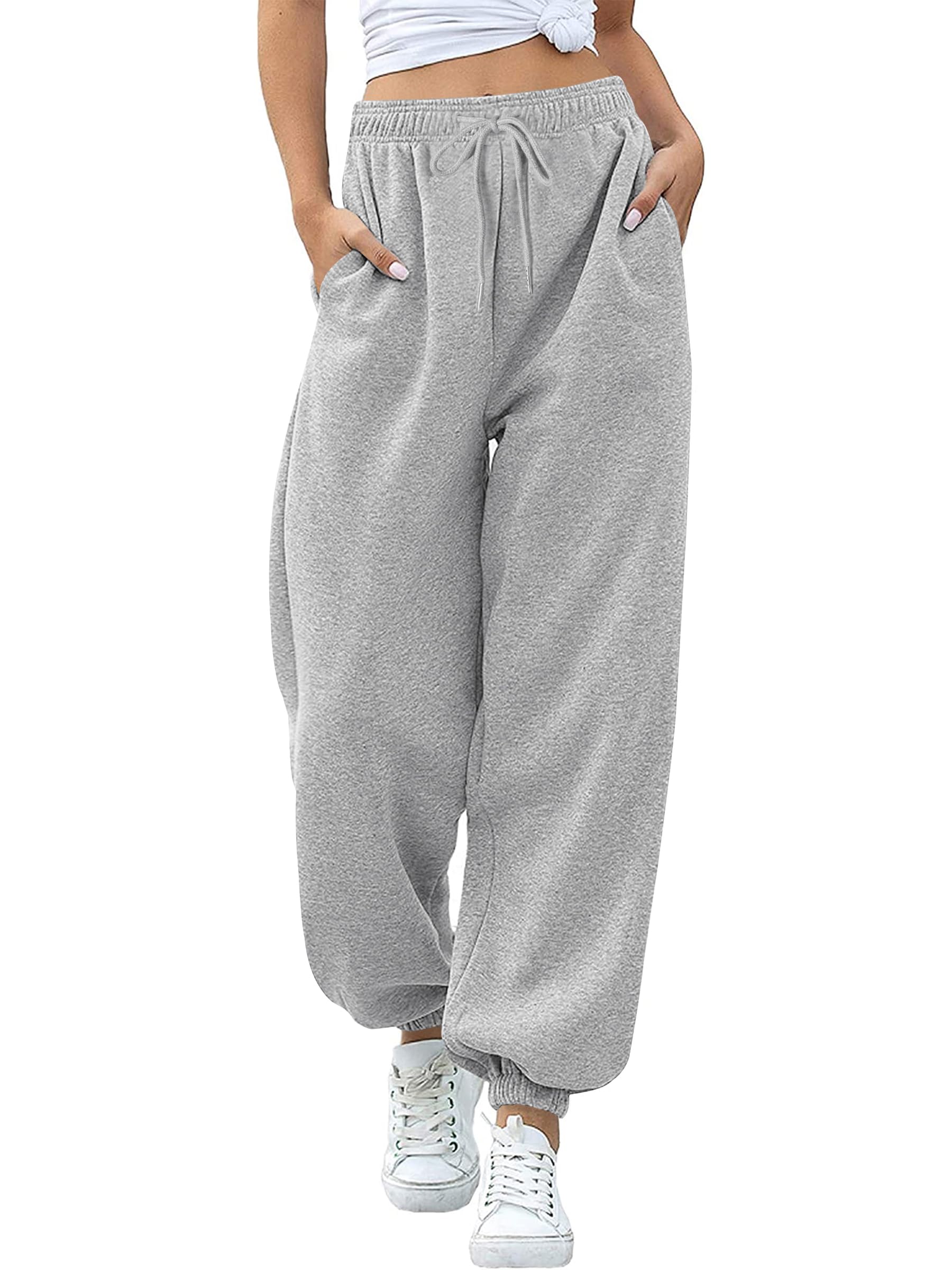 Missufe Pantalon de jogging pour femme - Pantalon de loisirs - Taille haute - Pantalon de sport - Pantalon de survêtement avec poches