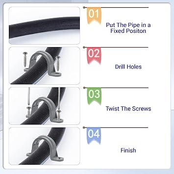 12pcs PVC Conduit Clamp 1/2 Inch Pipe Clamp, Plastic Pipe Strap Clamps Two Hole PVC U Bracket Clamps Heavy Duty Tension Tube Clips