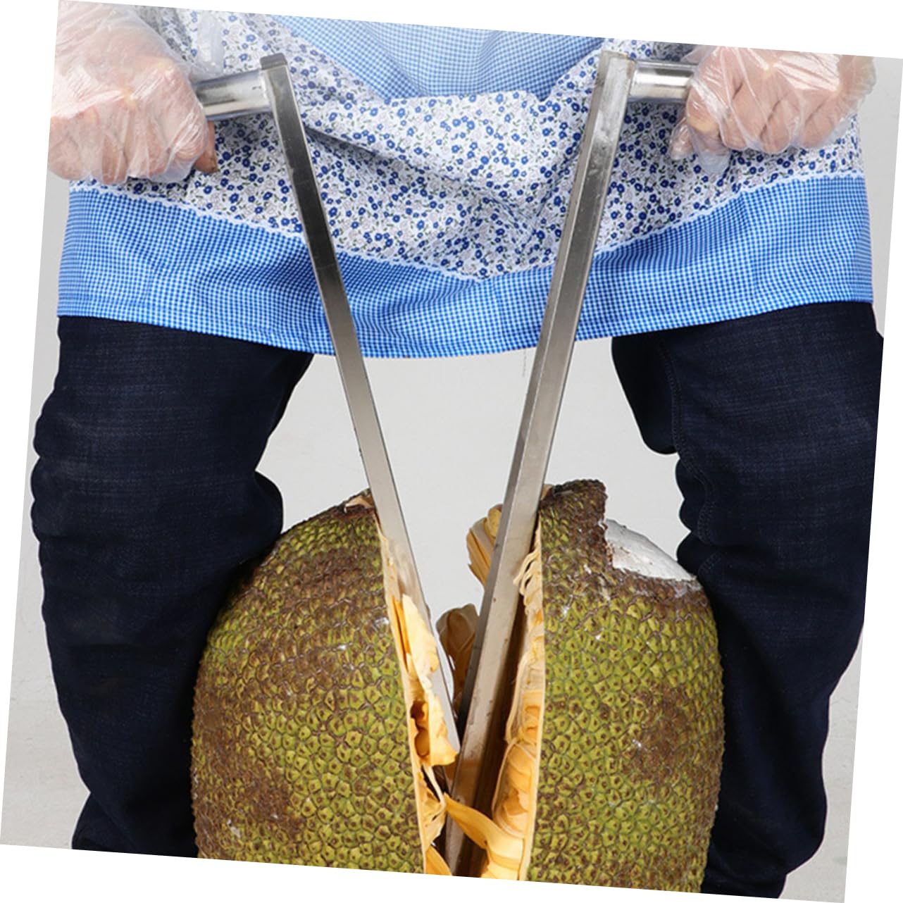 Mikinona Abridor Manual de Fruta Descorazonador de Jackfruit de Acero Inoxidable Ergonómico Herramienta para Pelar y Abrir Jackfruit