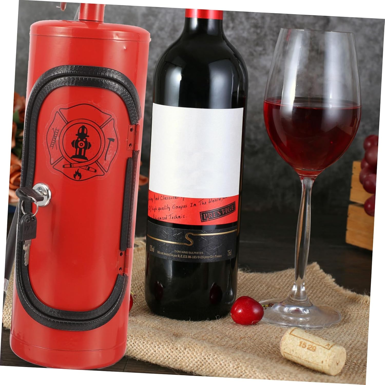 VOSAREA Creative Wine Bottle Holder Unique Metal Wine Box Organizer for Bar