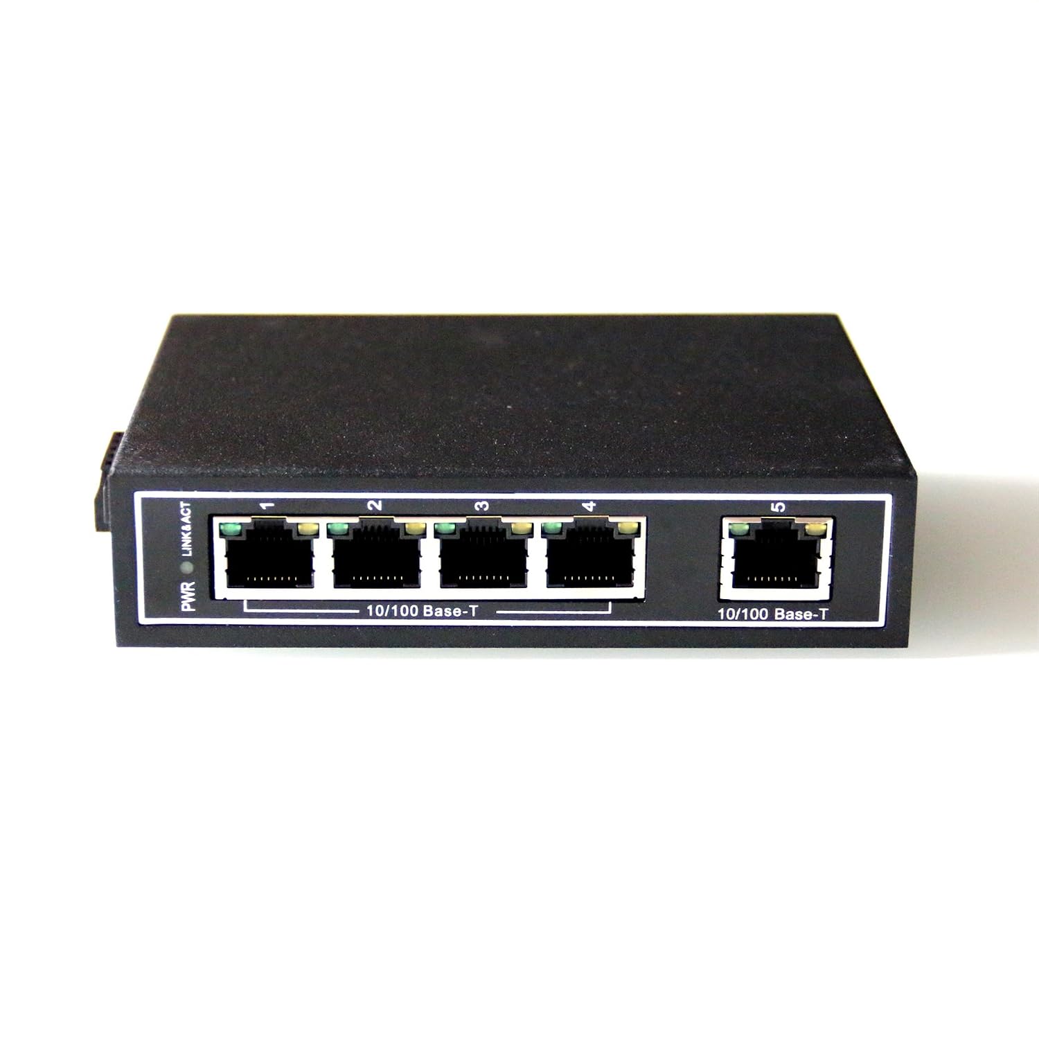 WIWAV WDH-5ET-DC 10/100Mbps Unmanaged 5-Port Industrial Ethernet Switches with DIN Rail/Wall-Mount (UL Listed, Fanless, -30°C~75°C)