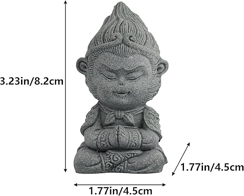 Miniatura 10 de Estatua de Buda para acuario, decoración de pecera de Buda antiguo, estatuas zen tailandesas para pecera, accesorios para pecera, lagartos,