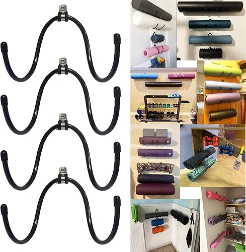 Rodillos de espuma para esterilla de yoga, soporte de pared para almacenamiento de pared, estante de almacenamiento para rodillos de espuma y