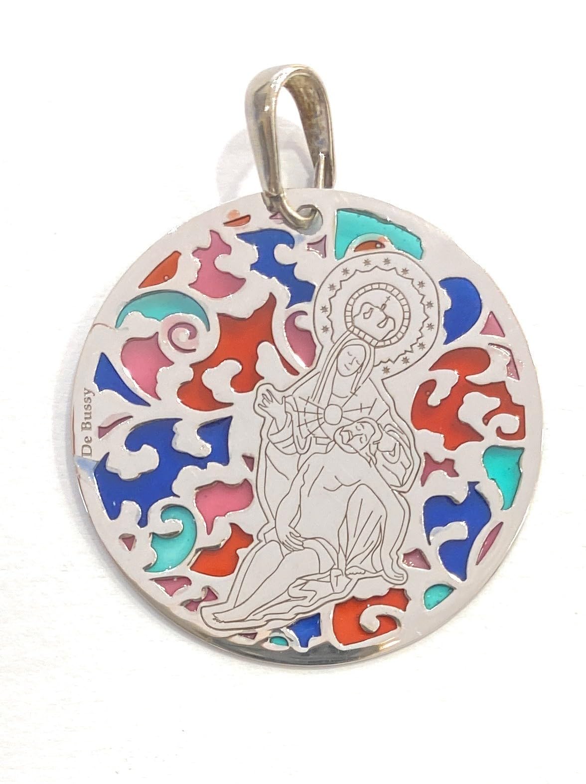 Médaille Vierge Charité argent 35mm anti-ternissement bijou durable - 3