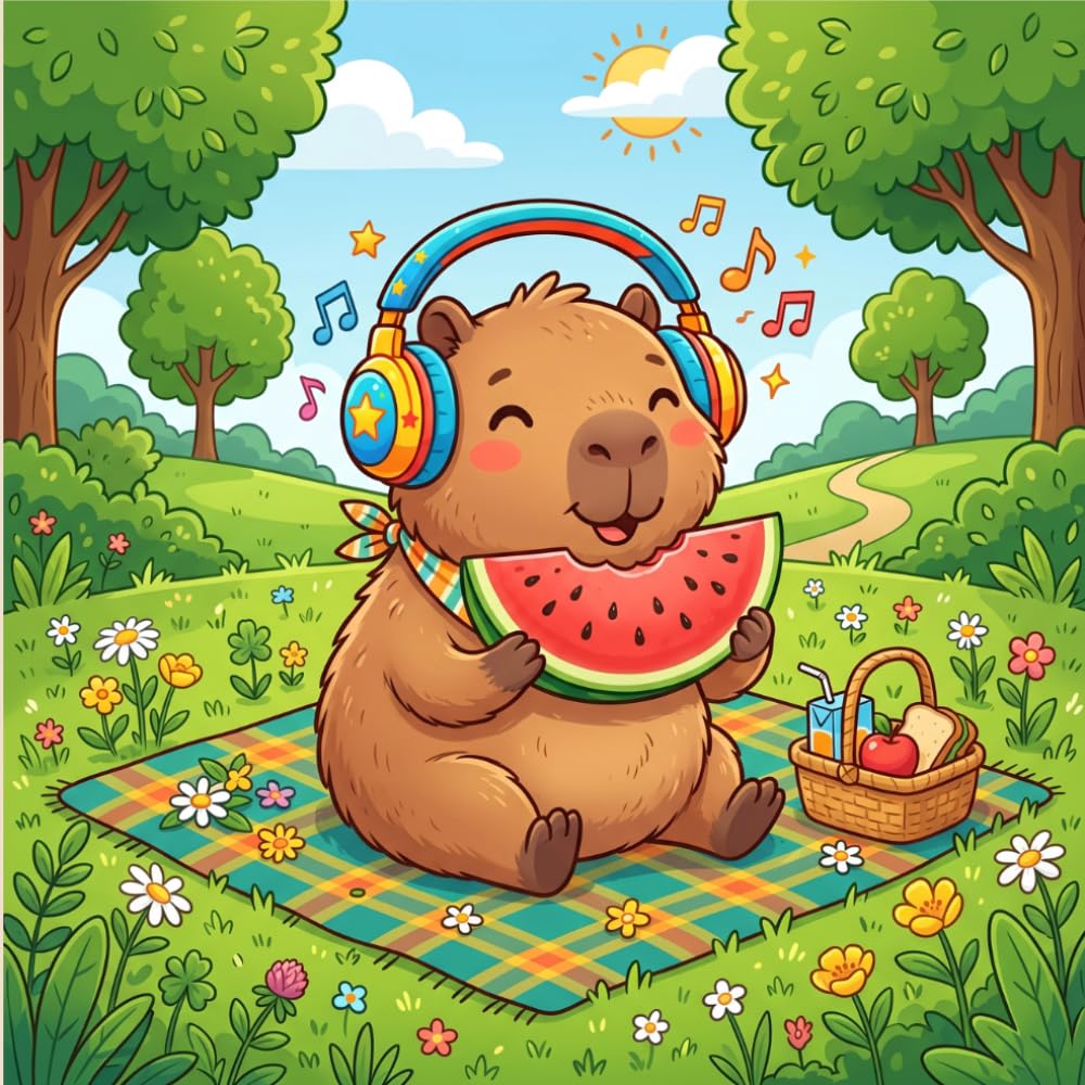 Capybara Bold and Easy Coloring Book: Capybara Book for Kids, Cute Capy Scenes with Thick Lines to Relax and Enjoy