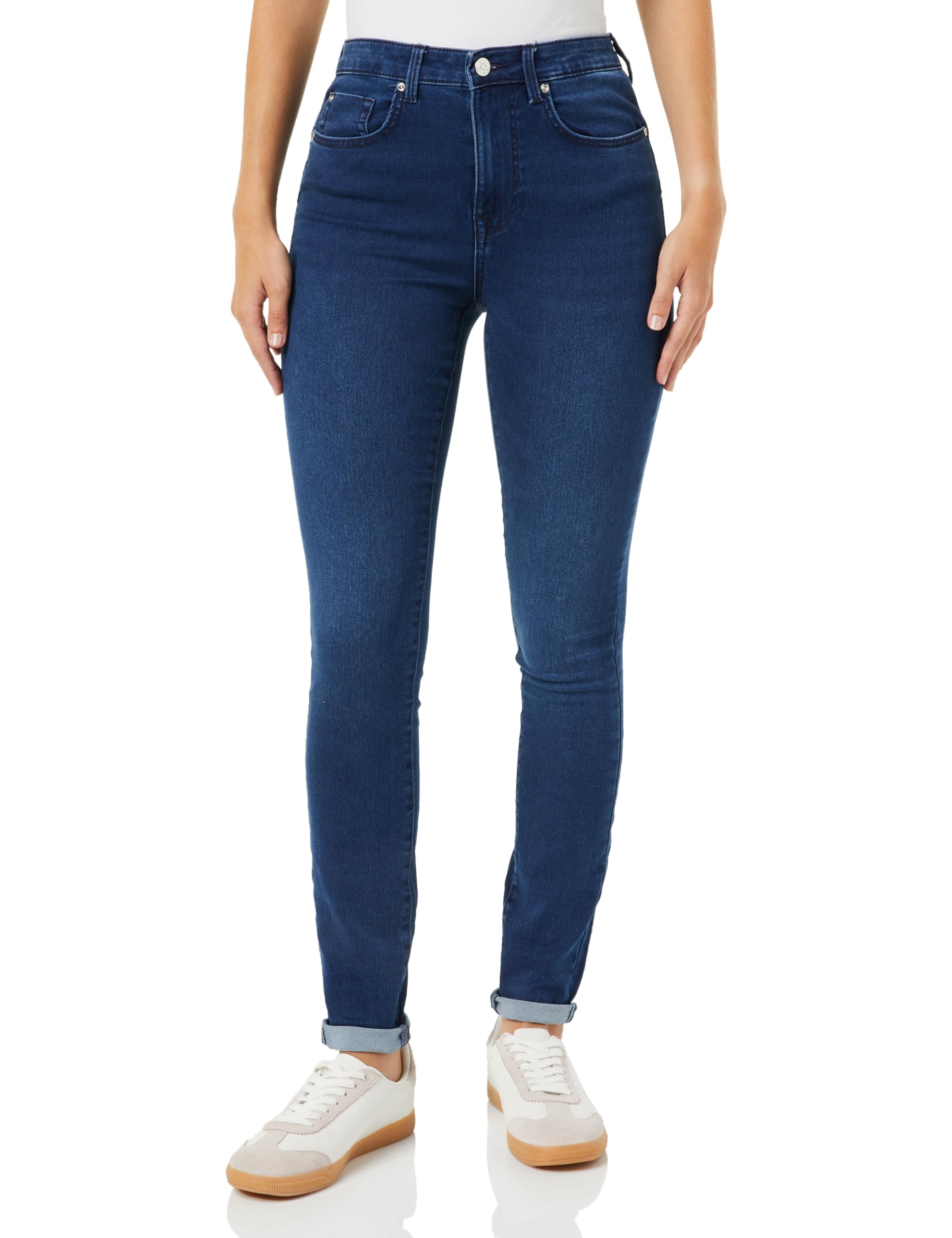 ONLY Women's Onlpower-Royal Hw Push Up Skinny DNM EXT Jeans, Dark Denim Blue, M / 32L