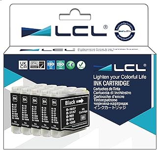 LCL Compatible for Brother LC-51 LC51 LC-51BK LC51BK LC51BKS LC512PKS (5-Pack Black) Ink Cartridge for Brother DCP-130C 135C 150C 153C 155C 157C 330C 350C 540CN 560CN 750CN 750CW 750CNU 770CN 770CW