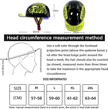 Baseball Style Cap Retro Motorcycle Helmet Unisex-Adult - DOT Approved Open-Face Motorbike Helmets Retro Half Helmet Fashion Baseball Cap DOT Approved D,XL/(61~62cm)