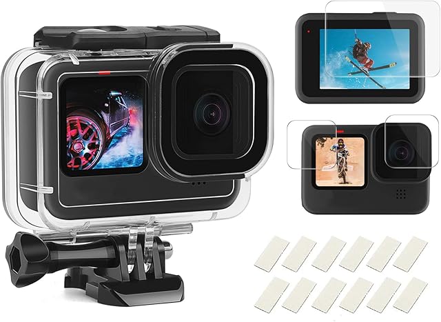 SHOOT 60M Waterproof Housing Shell for GoPro HERO 11/10/9, Diving Protective Housing Case with Tempered Screen Film and Anti-Fog Insert for GoPro Hero 11/10/9 Black