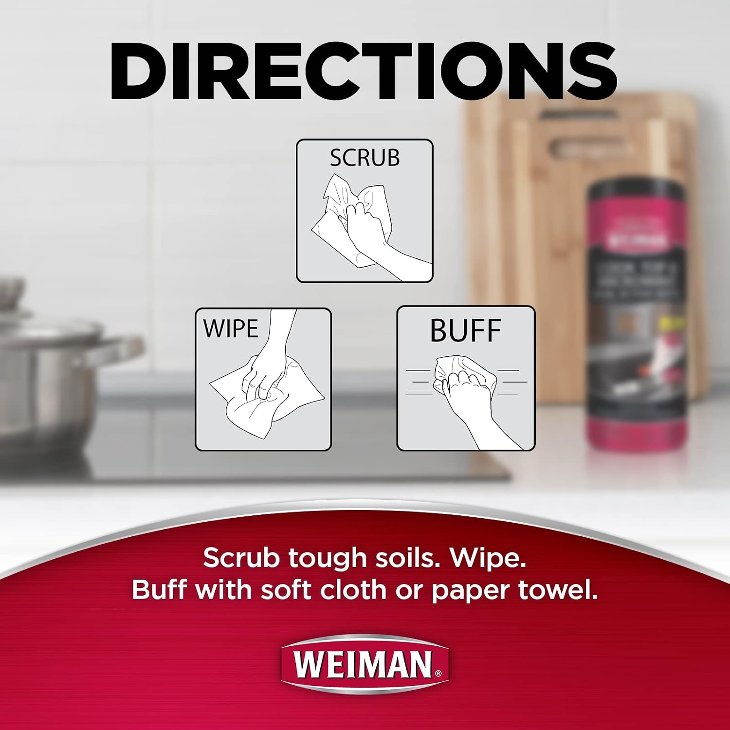 Weiman Glass Cooktop and Microwave Wipes - 2 Pack - Cleaner for Daily Use Professional Home Kitchen Cooktop Cleaner and Polish Use on Induction Ceramic Gas Portable Electric - 60 Wipes Total