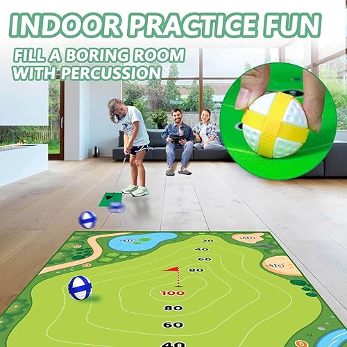 Miniatura 2 de Battle Golf Game Chipping Mat - 37pcs Sticky Golf Pro Games Practice Mats Indoor Outdoor Games for Adults Family Kids Battle Golf Royale Game Play