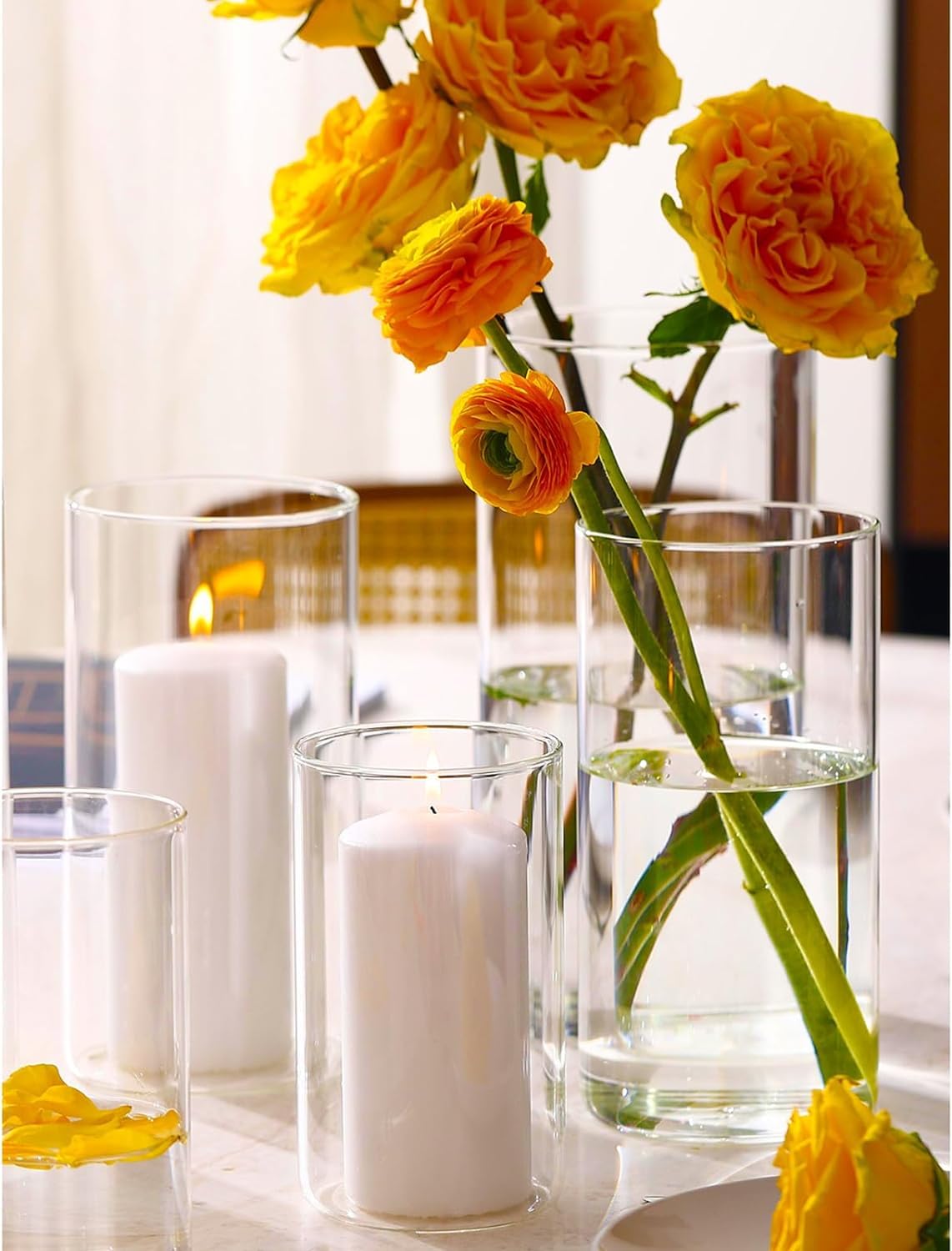 Amazon.com: 24 PCS Hurricand Glass Candle Holders, Clear Glass