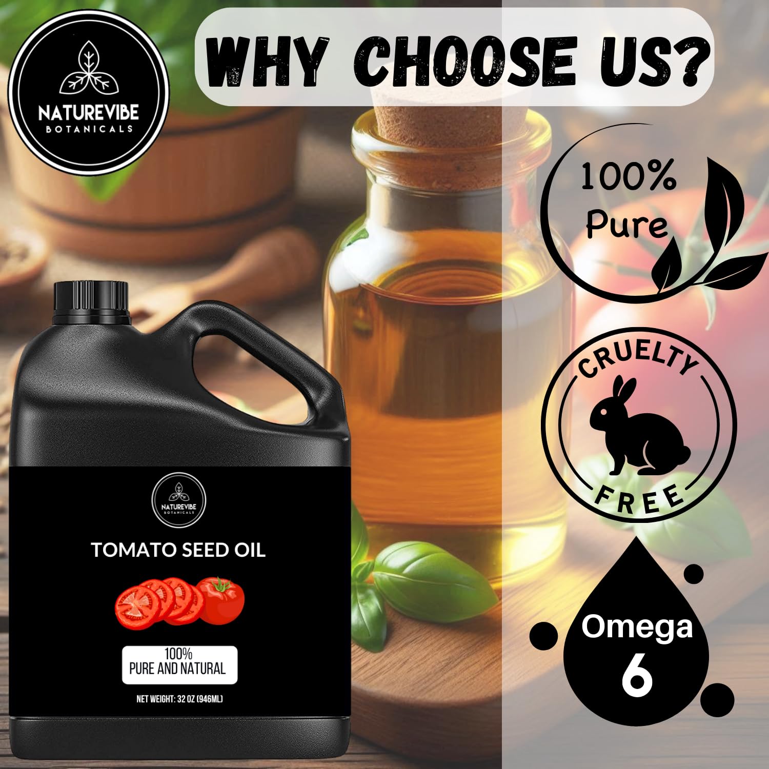 Naturevibe Botanicals Tomato Oil 32 Ounces | 100% Pure and Natural | Great for Skin Care and Hair Care - Image 8