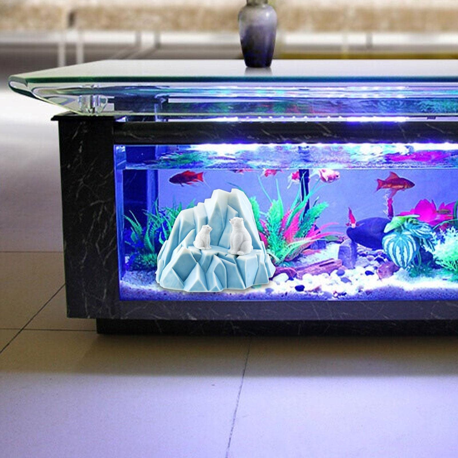 Lot De 4 Mini Icebergs En Résine - Décor Micro Paysage, Aquarium, Jardin De Fées - Figurines Polaires - 7
