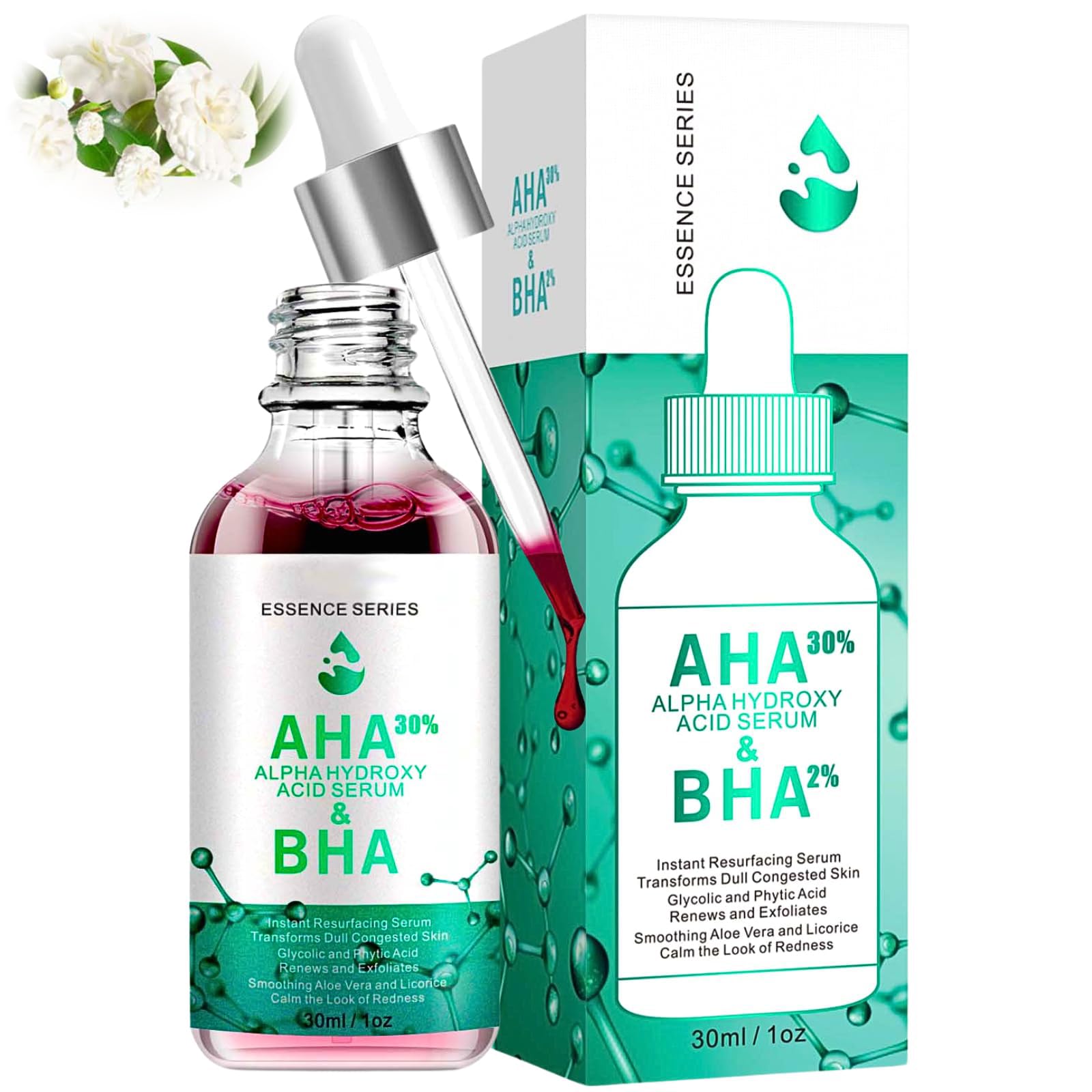 AzoneeFruit Acid Face Serum, Dark Spot Remover & Hydrating Serum with Hyaluronic Acid, Fruit acid essence, Evens Skin Tone, Reduces Wrinkles, Korean Skin Care, 30ml