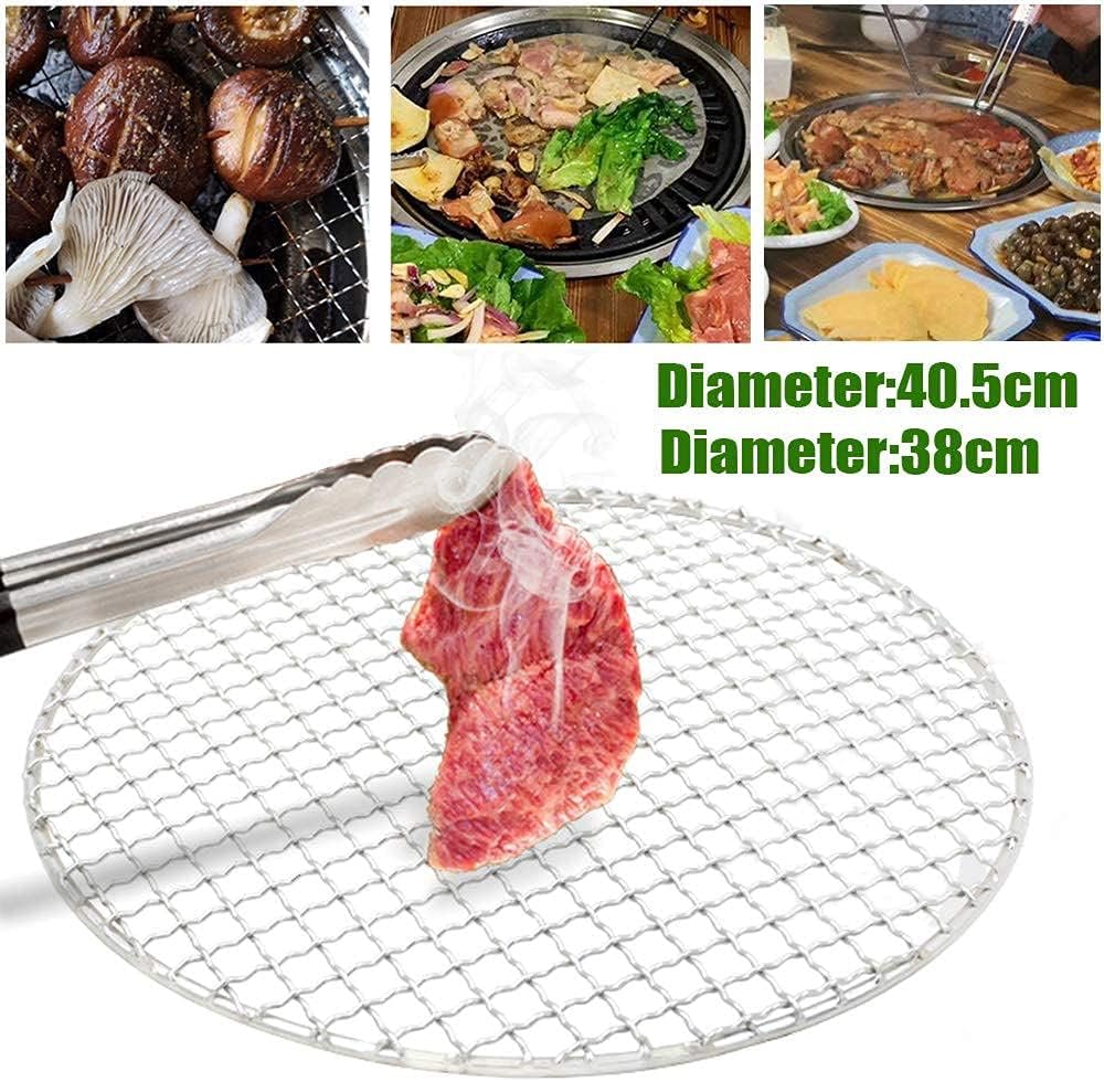 Round Barbecue Grid Outdoor Camping Picnic Woven Grid Stainless Steel
