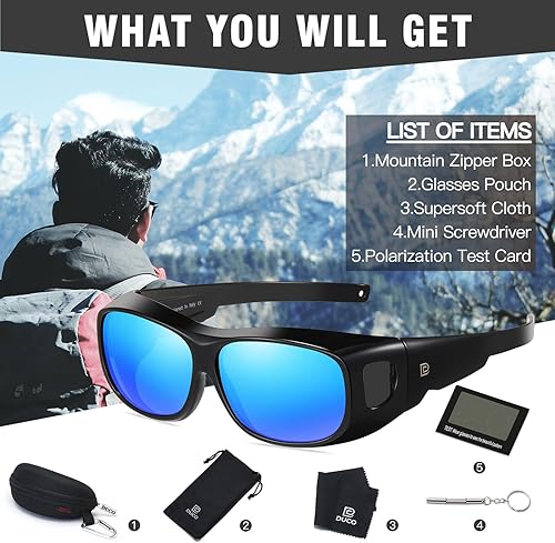Miniatura 5 de DUCO Gafas de sol envolventes para hombres y mujeres, polarizadas, protección UV, DC8965