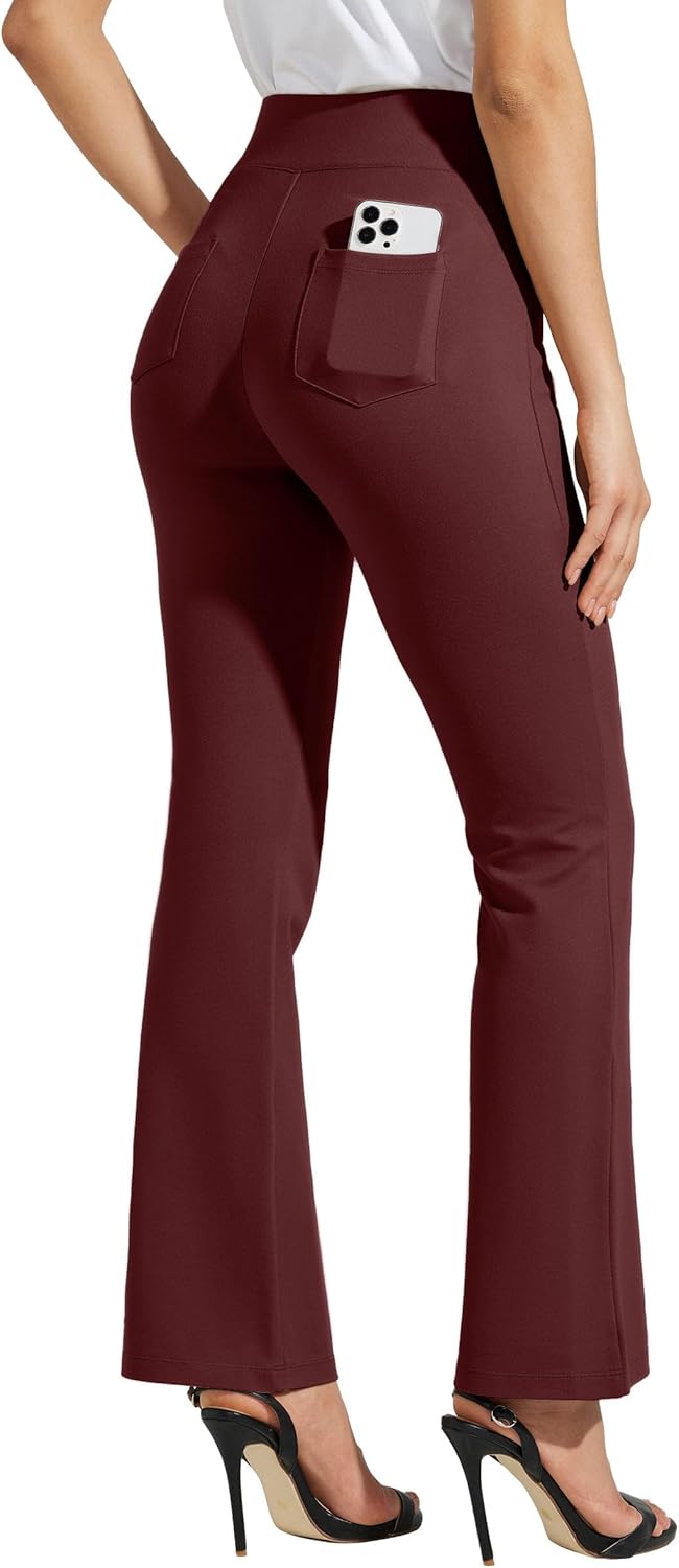 Willit Women's Yoga Dress Pants Bootcut Work Slacks Stretch Office Casual Flare Pants Petite/Regular 4 Pockets 28"/30" - Image 3