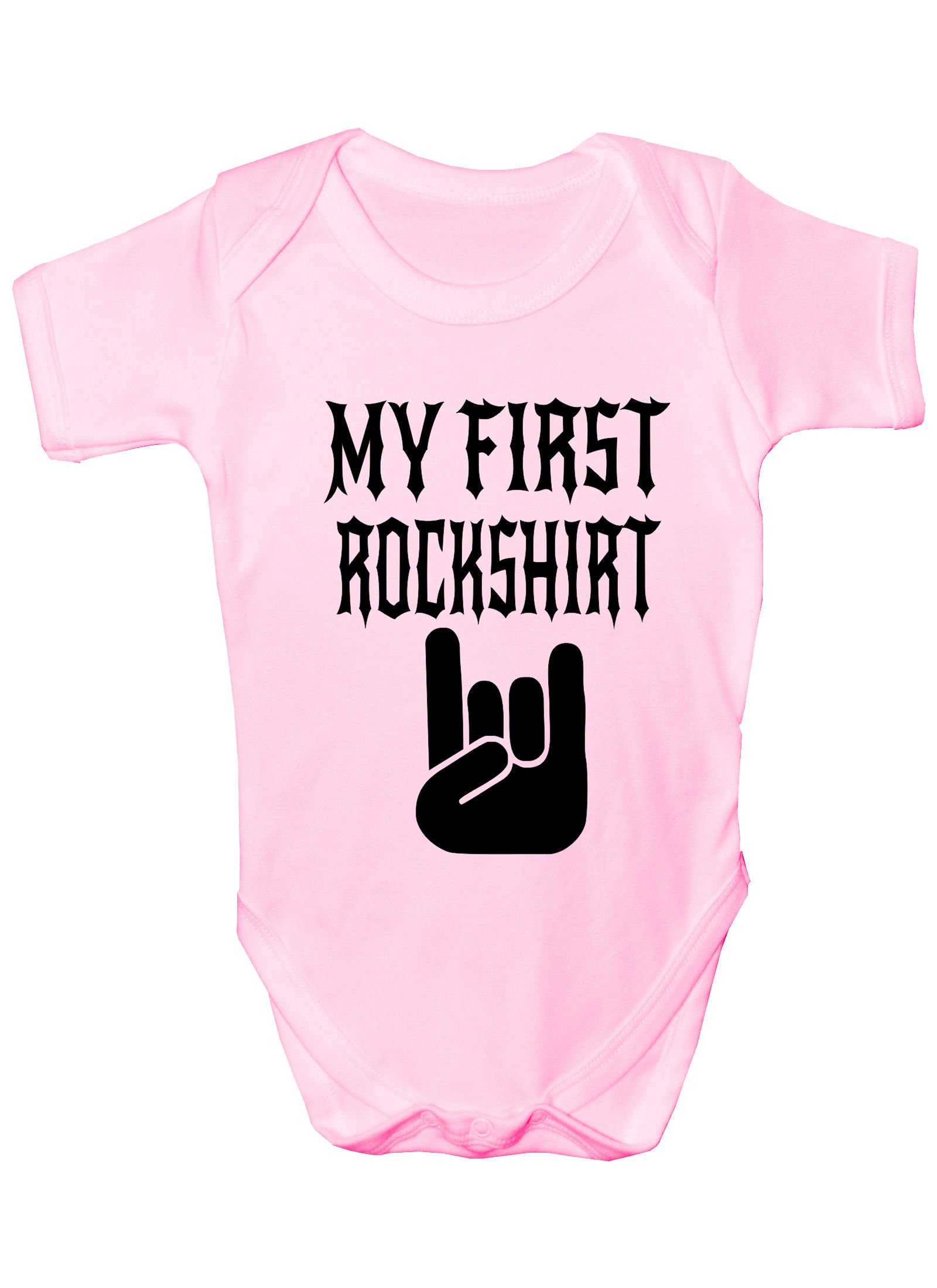 Print4U My First Rock Top Music Funny Boys Girls Baby Babygrow Gift Age 0-3 Months Pink
