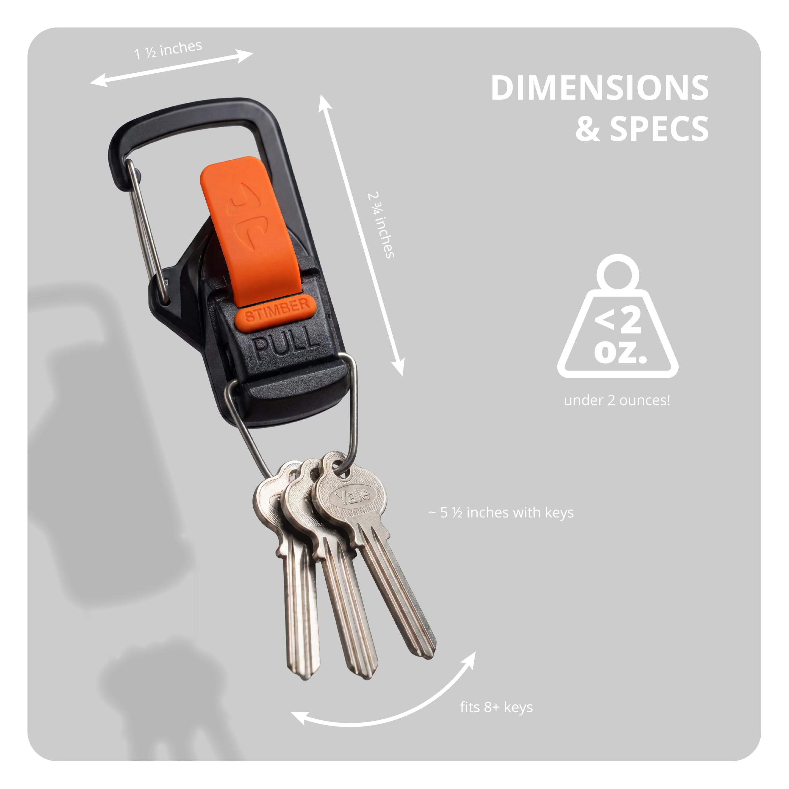 8TIMBER Terra Clip Magnetischer Schnellverschluss Schlüsselanhänger - Mühelose Karabiner-Alternative für stilvolles Schlüsselmanagement überall mit schneller und einfacher Magnetlasche, Karabiner und