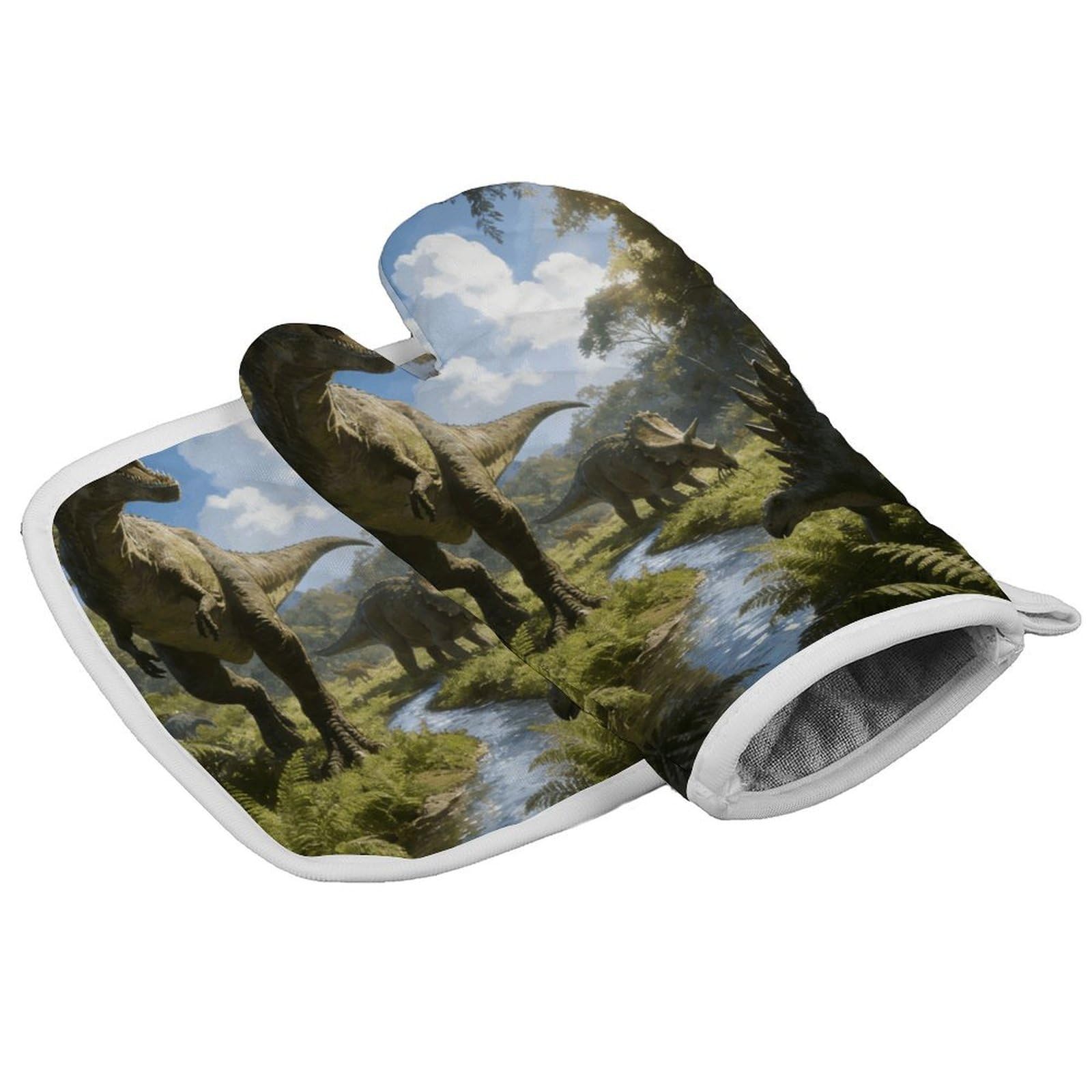 Fodpand Style River Valley Beast Oven Mitt Set With Lanyard, Cooking Mitt, Protective Thermal Insulation,Kitchen Mitt For Baking, Cooking, Grilling, Microwave